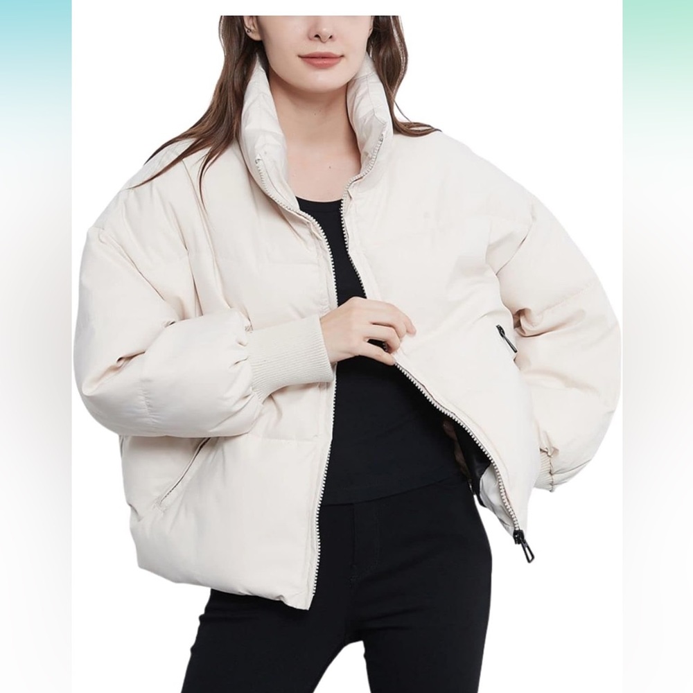 Pink Diamond Women's Winter Cropped Puffer Jacket Coat